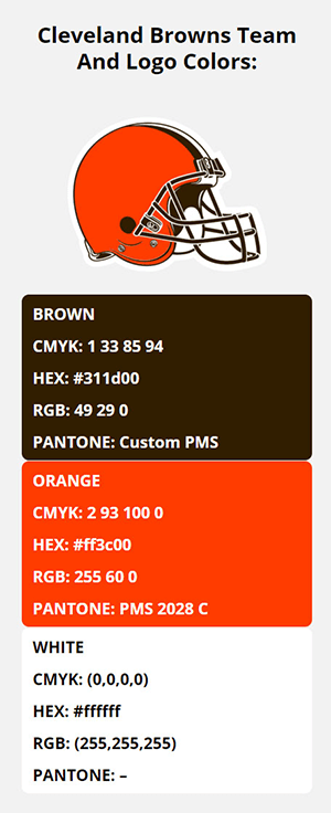 cleveland browns color codes