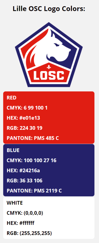 ligue 1 color codes lille osc team colors 