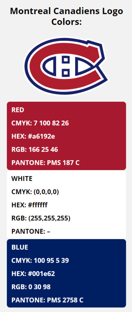 montreal canadiens team colors