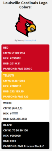 Louisville Cardinals Team Colors | HEX, RGB, CMYK, PANTONE COLOR CODES ...