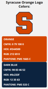 Syracuse Orange Team Colors | HEX, RGB, CMYK, PANTONE COLOR CODES OF ...