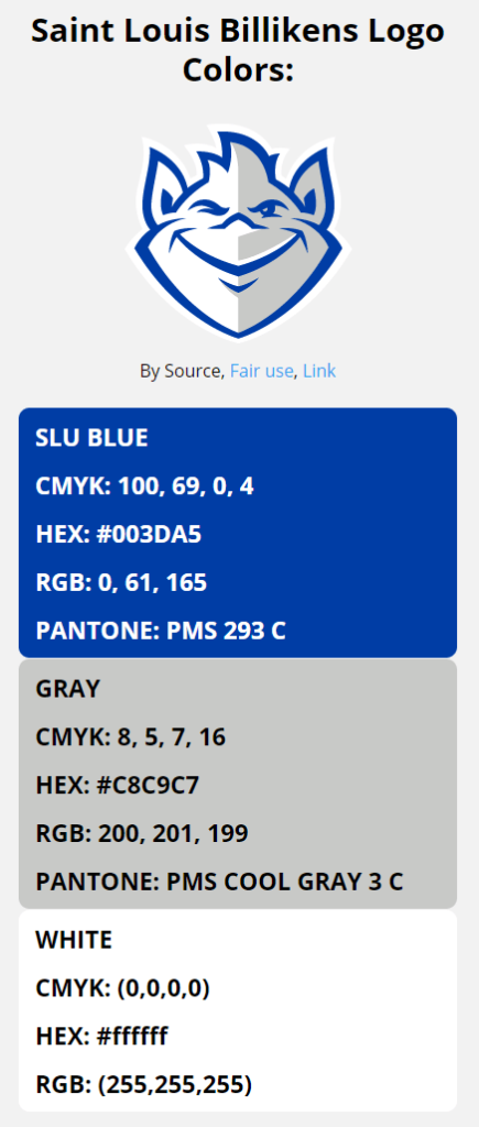 Saint Louis Billikens Color Codes Hex, RGB, and CMYK - Team Color