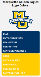 Marquette Golden Eagles Team Colors | HEX, RGB, CMYK, PANTONE COLOR ...