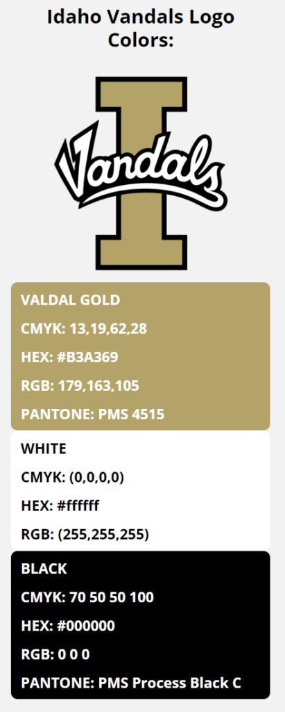 idaho vandals team colors