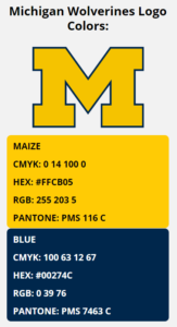 Michigan Wolverines Team Colors | HEX, RGB, CMYK, PANTONE COLOR CODES ...