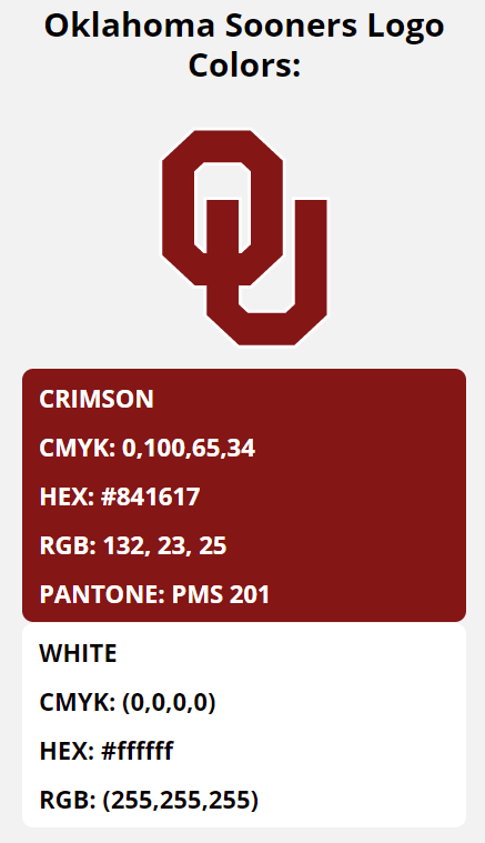 ncaa color codes big 12 conference color codes oklahoma sooners team colors