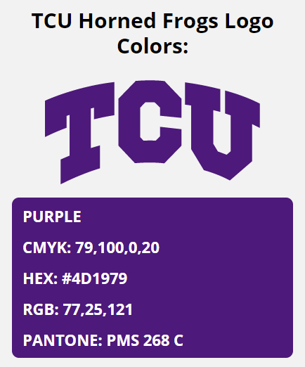 ncaa color codes big 12 conference color codes tcu horned frogs team colors