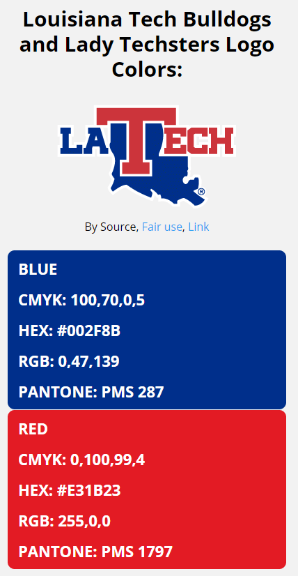 ncaa color codes conference usa color codes louisiana tech bulldogs and lady techsters team colors