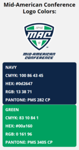 Mid-American Conference Color Codes | HEX, RGB, CMYK, PANTONE COLOR ...