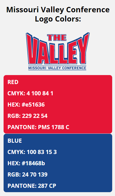 missouri valley conference color codes