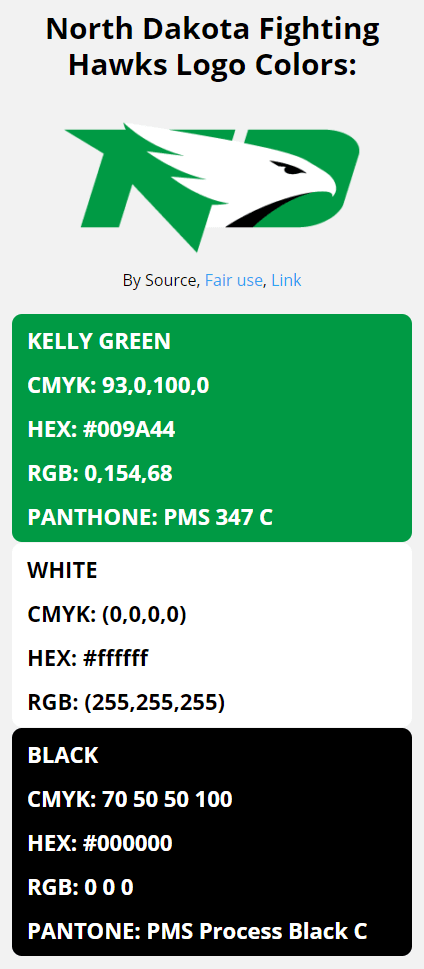 ncaa color codes summit league color codes north dakota fighting hawks team colors