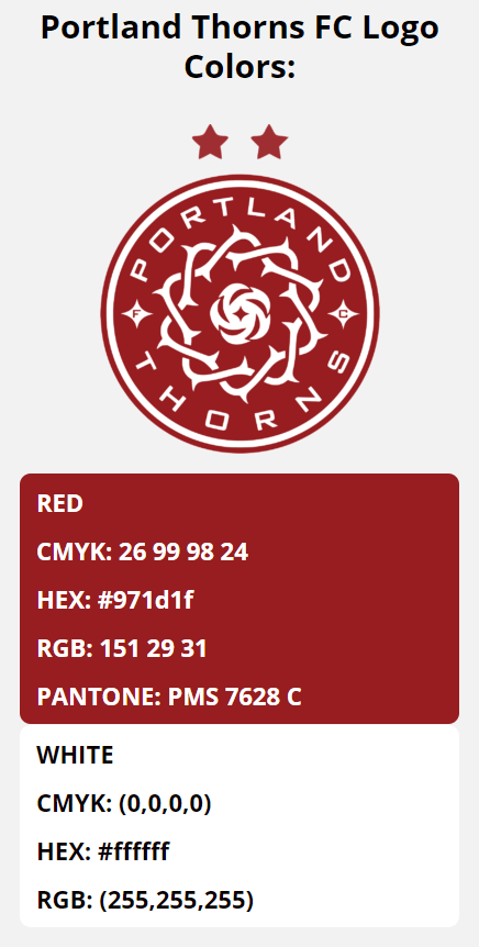 nwsl color codes portland thorns fc team colors