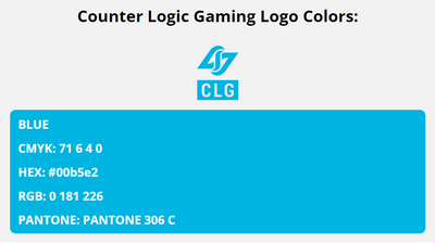 counter logic gaming team colors codes in HEX, CMYK, RGB, and Pantone