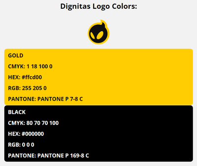 dignitas team colors codes in HEX, CMYK, RGB, and Pantone