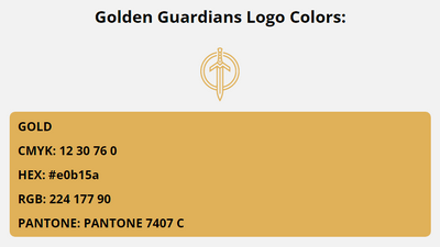 golden guardians team colors codes in HEX, CMYK, RGB, and Pantone