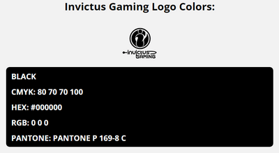 invictus gaming team colors codes in HEX, CMYK, RGB, and Pantone