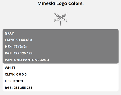 mineski team colors codes in HEX, CMYK, RGB, and Pantone