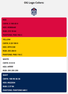 OG Team Colors | HEX, RGB, CMYK, PANTONE COLOR CODES OF SPORTS TEAMS