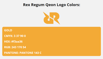 rex regum qeon team colors codes in HEX, CMYK, RGB, and Pantone