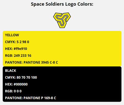 space soldiers team colors codes in HEX, CMYK, RGB, and Pantone