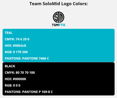 team solomid team colors codes in HEX, CMYK, RGB, and Pantone