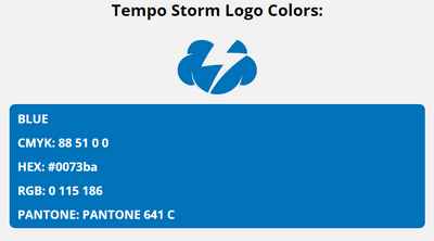 tempo storm team colors codes in HEX, CMYK, RGB, and Pantone