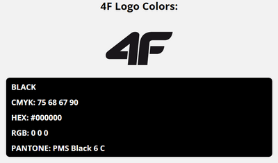 4f brand colors in HEX, RGB, CMYK, and Pantone