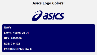 ASICS colors | HEX, RGB, CMYK, PANTONE COLOR CODES OF SPORTS TEAMS
