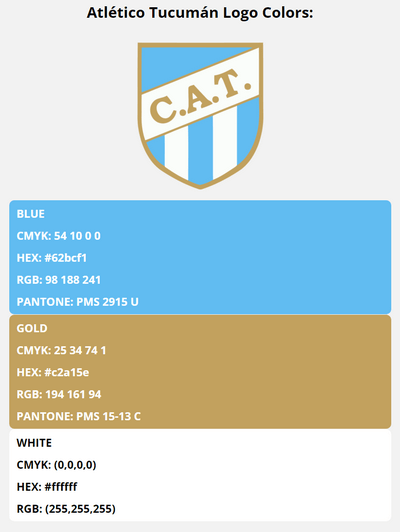 atletico tucuman team color codes in HEX, RGB, CMYK, and Pantone