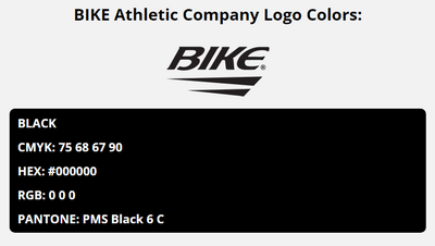 bike athletic company brand colors in HEX, RGB, CMYK, and Pantone