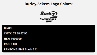 burley sekem brand colors in HEX, RGB, CMYK, and Pantone