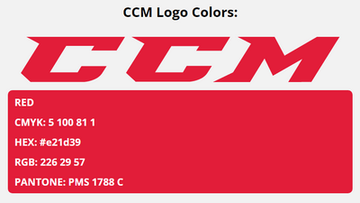 ccm brand colors in HEX, RGB, CMYK, and Pantone