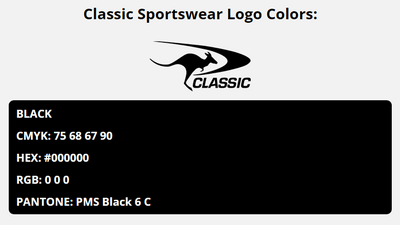 classic sportswear brand colors in HEX, RGB, CMYK, and Pantone