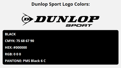 dunlop brand colors in HEX, RGB, CMYK, and Pantone