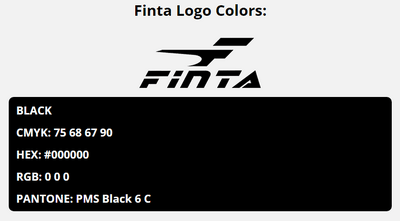 finta brand colors in HEX, RGB, CMYK, and Pantone