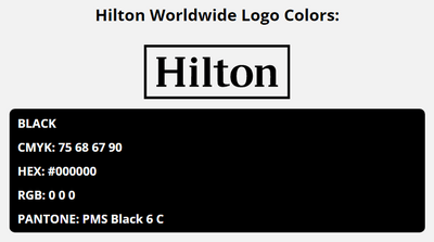 hilton brand colors in HEX, RGB, CMYK, and Pantone
