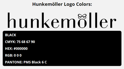 hunkemoller hkmx brand colors in HEX, RGB, CMYK, and Pantone