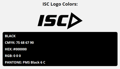 isc brand colors in HEX, RGB, CMYK, and Pantone