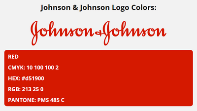 johnson johnson brand colors in HEX, RGB, CMYK, and Pantone