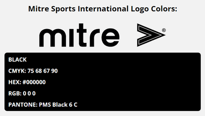 mitre brand colors in HEX, RGB, CMYK, and Pantone