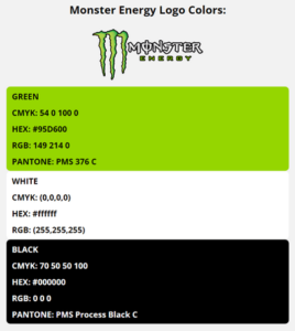 Monster Energy Color Codes Html Hex Rgb And Cmyk Color Codes | The Best ...