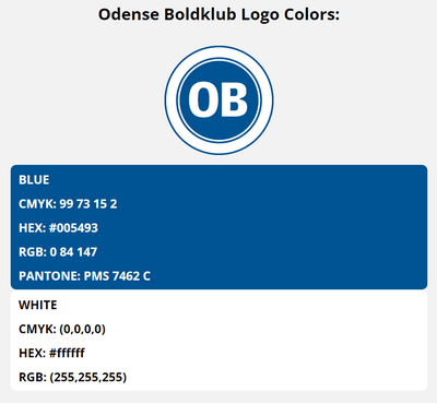 ob team color codes in HEX, RGB, CMYK, and Pantone