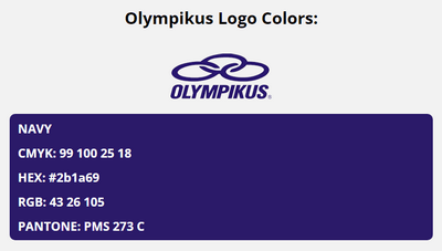 olympikus brand colors in HEX, RGB, CMYK, and Pantone