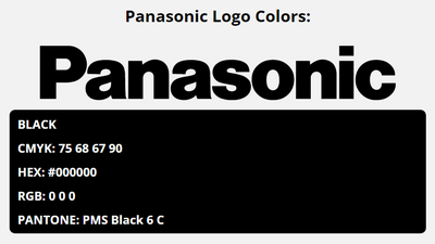 panasonic brand colors in HEX, RGB, CMYK, and Pantone
