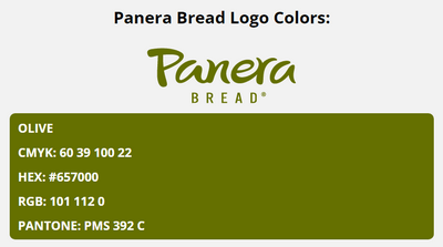panera bread brand colors in HEX, RGB, CMYK, and Pantone