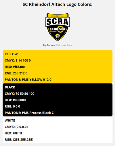 rheindorf altach team color codes in HEX, RGB, CMYK, and Pantone