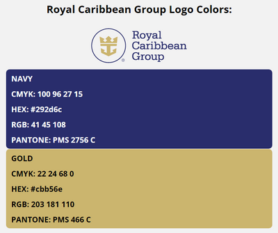 royal caribbean cruises brand colors in HEX, RGB, CMYK, and Pantone