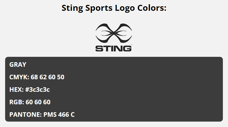 sting brand colors in HEX, RGB, CMYK, and Pantone