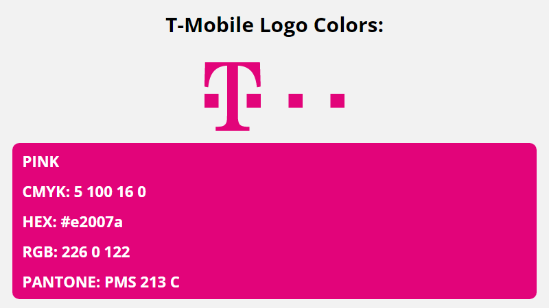 t mobile brand colors in HEX, RGB, CMYK, and Pantone