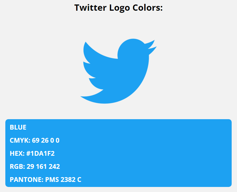 twitter brand colors in HEX, RGB, CMYK, and Pantone